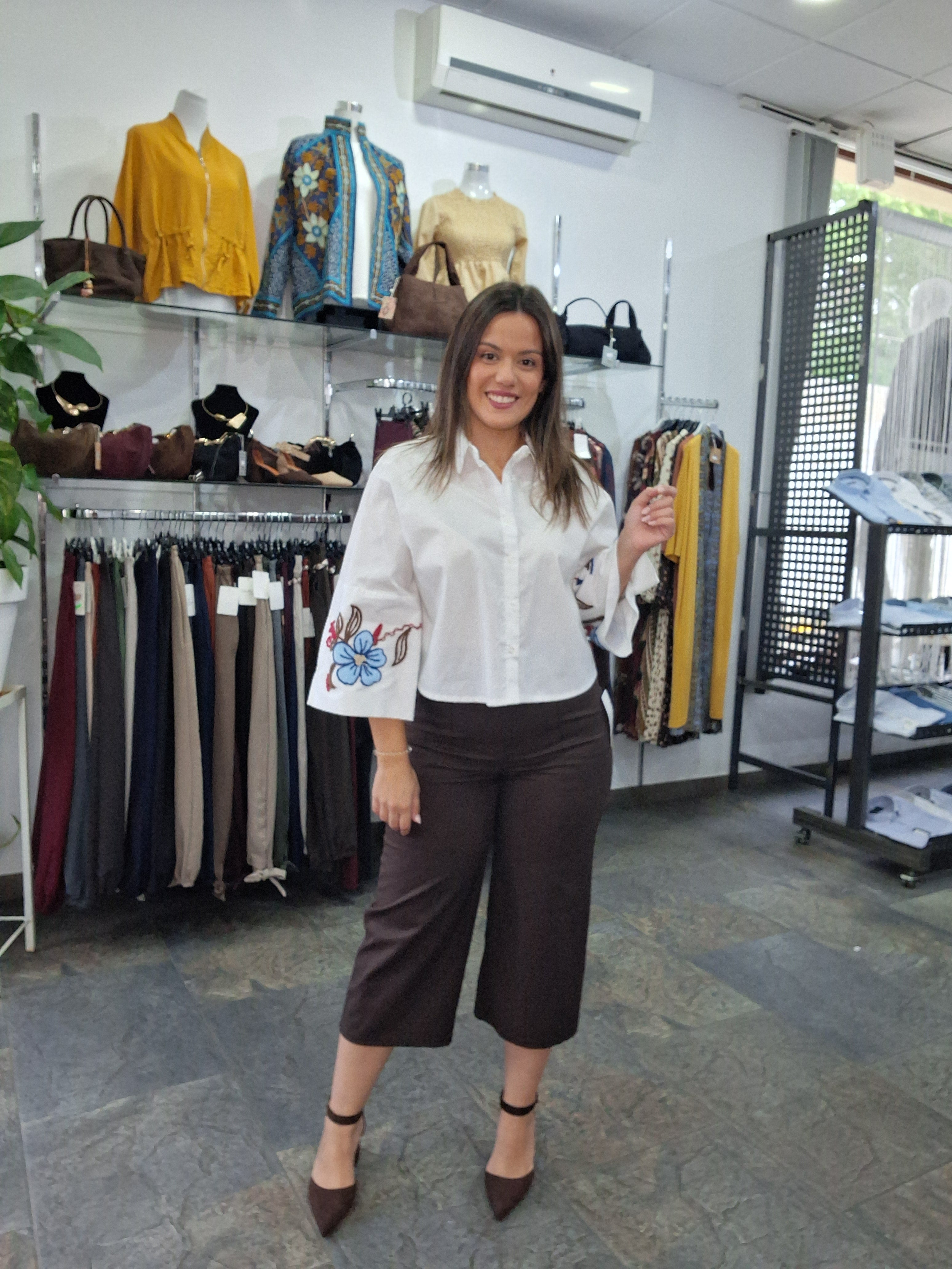 Camisa Bordada manga ancha