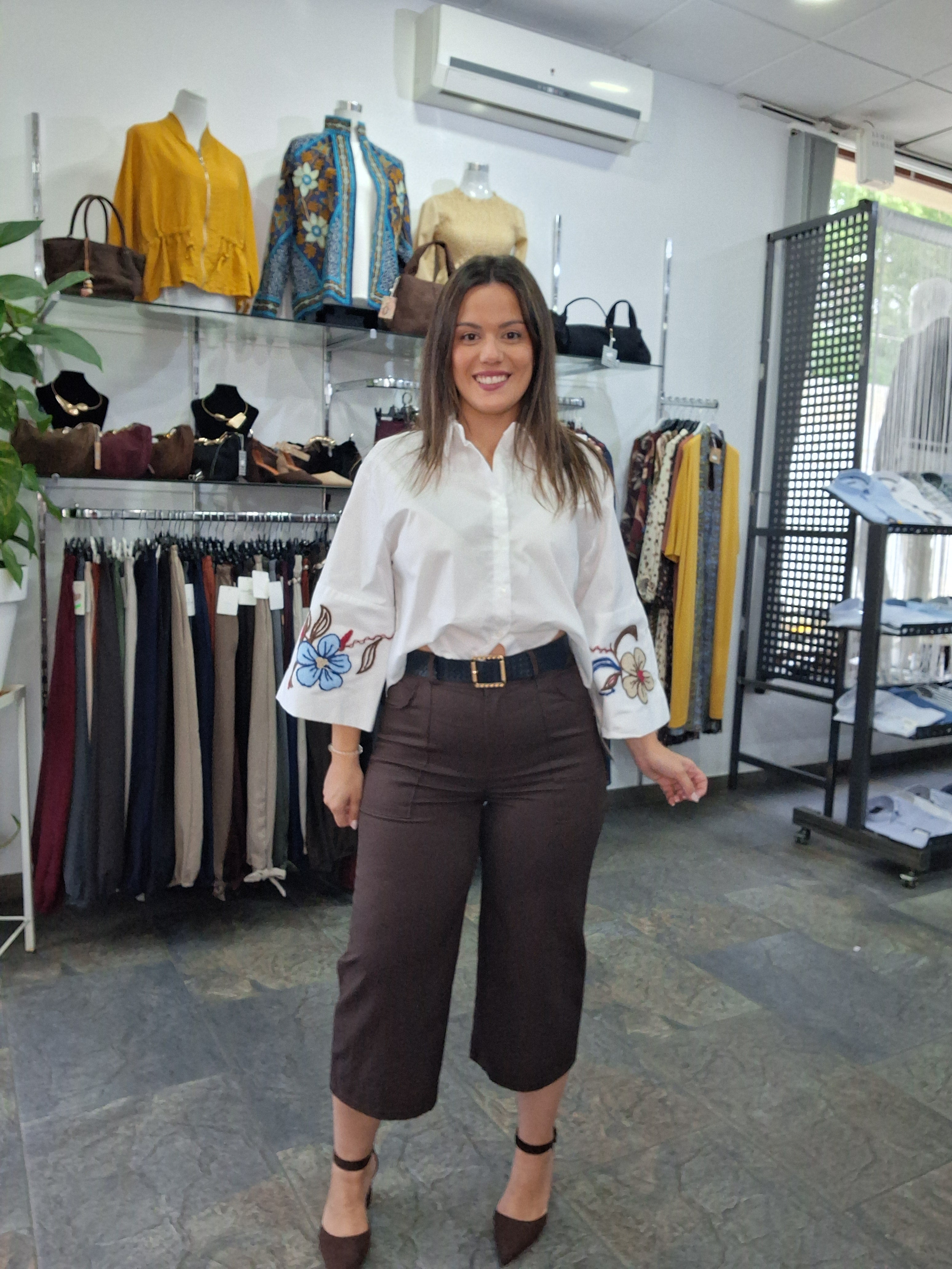 Camisa Bordada manga ancha