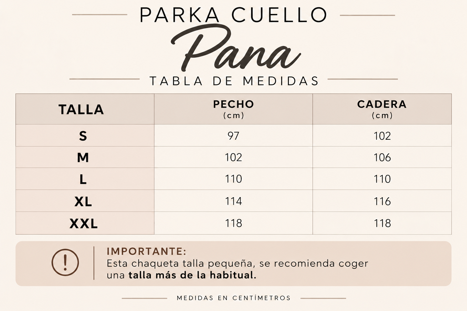 Parka cuello pana