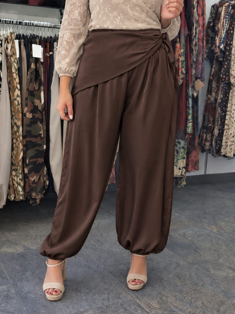 Pantalón bombacho satinado