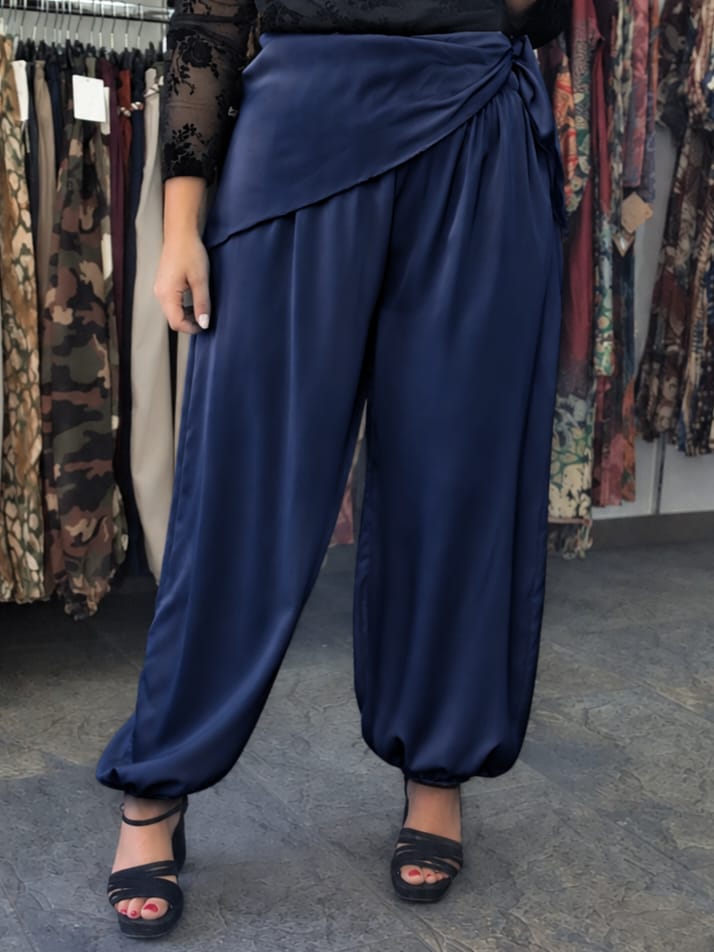 Pantalón bombacho satinado