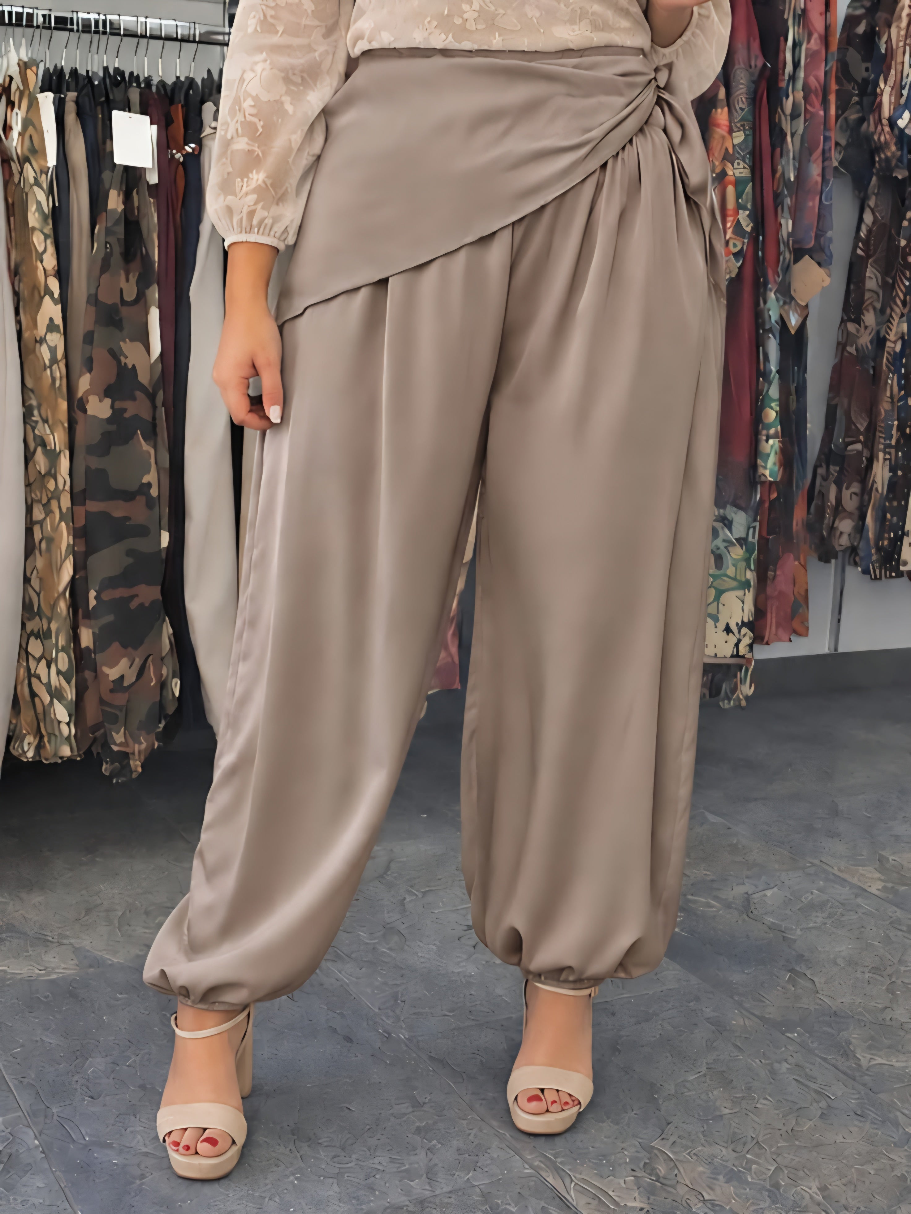 Pantalón bombacho satinado
