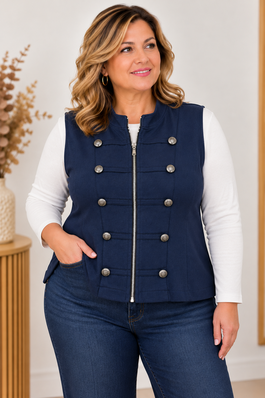 Chaleco antelina maxi