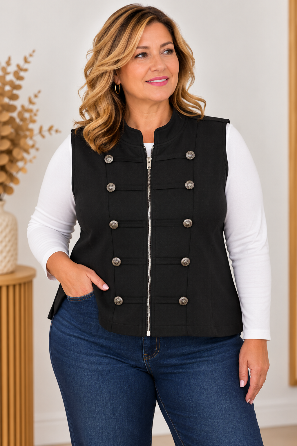 Chaleco antelina maxi